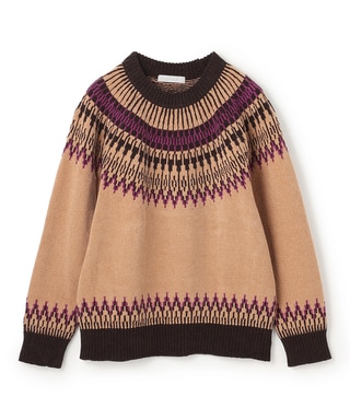 ライトモール ノルディックニット キャメル×ブラウン(134)