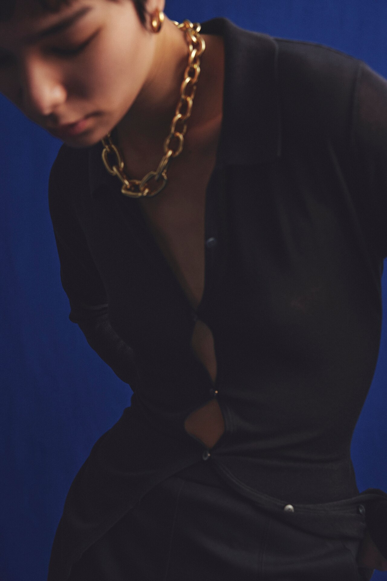 【手洗い可】シアーコットン ポロニット