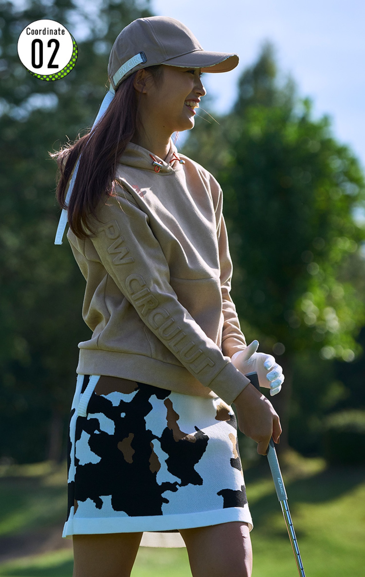 PWCIRCULUS,ゴルフウエア,気温別コーディネートの画像, 今の着こなし20℃~15℃コーデ2,レディースコーディネート,スイング画像1