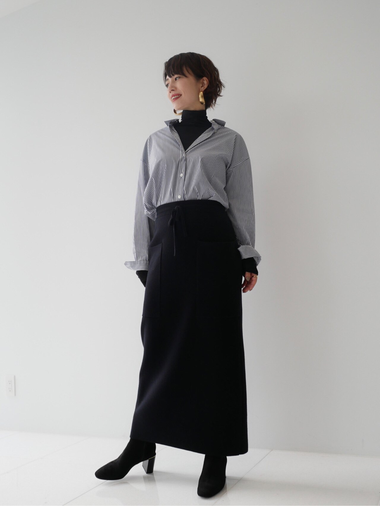 【洗える】ダブルフェイスニットスカート