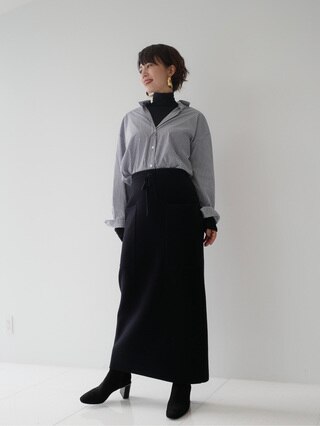 【洗える】ダブルフェイスニットスカート