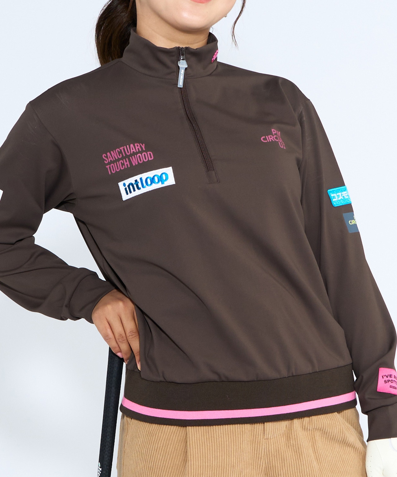ゴルフ,秋ゴルフ,PWCIRCULUS,ピーダブ,PW,ゴルフウェア,レディース,メンズ,Ladies,mens,永嶋花音,トップス寄り写真