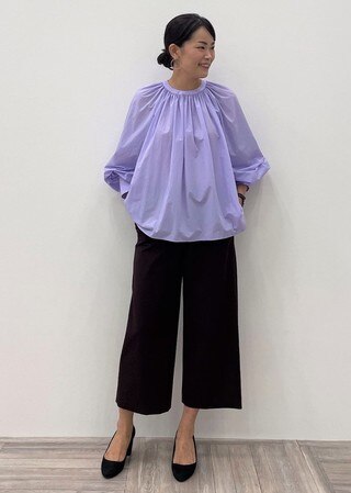 【洗える】T/Rアルガンシルク ワイド パンツ