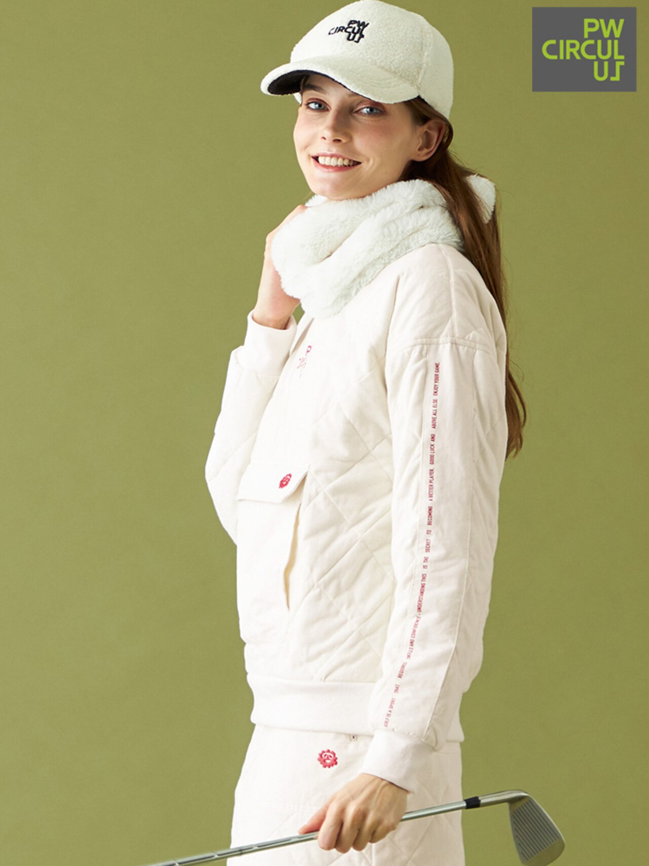 PW,PWCIRCULUS,ゴルフアウター,WOMENS,LADIES,レディース,キルティング,キルト素材,ジャケット,防寒,冬ゴルフ,ウィンタースポーツ,旅行,スポーツ