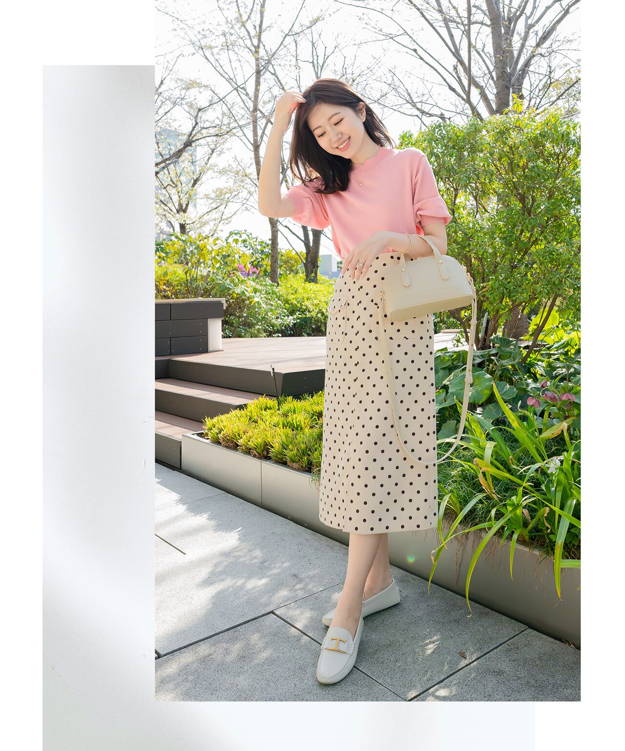 【洗える】パールポイントフラップ スカート