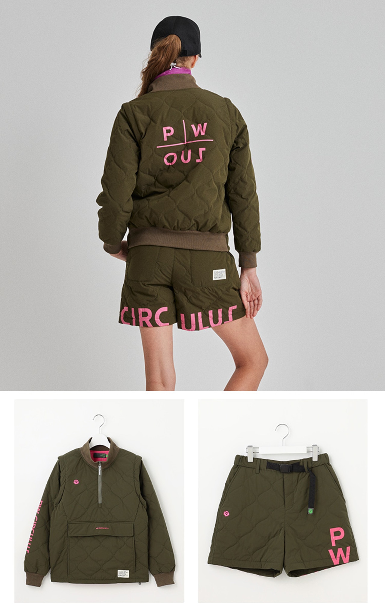 PWCIRCULUS,ピーダブ,PW,ゴルフウエア,おススメ,LADIES,WOMENS,阿部プロ,阿部 未悠,ゴルフプレー,キルティング,キルティングブルゾン,ゴルフウェア