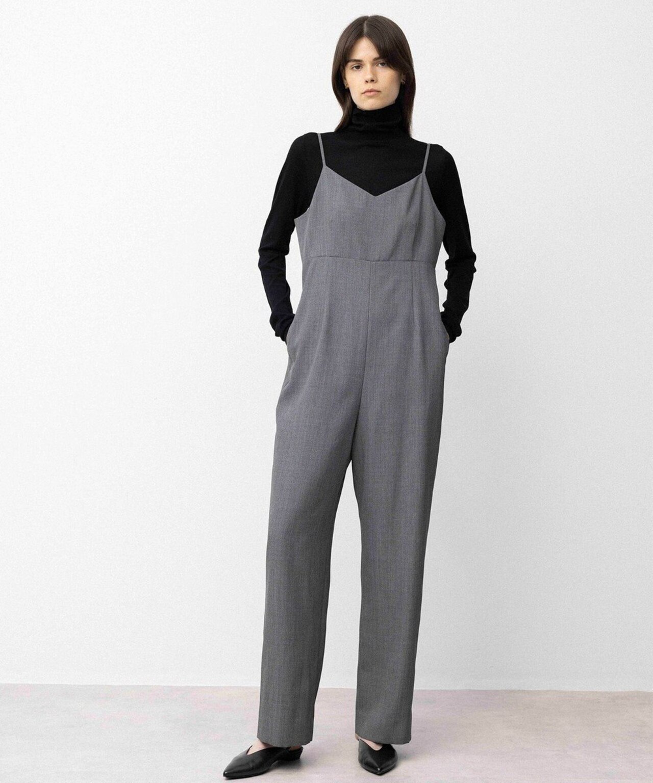 【Nave】ウールポリエステルツイル オールインワン