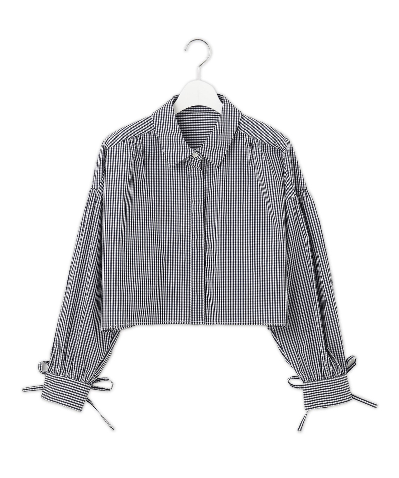 【2WAY】リボンクロップド シャツ