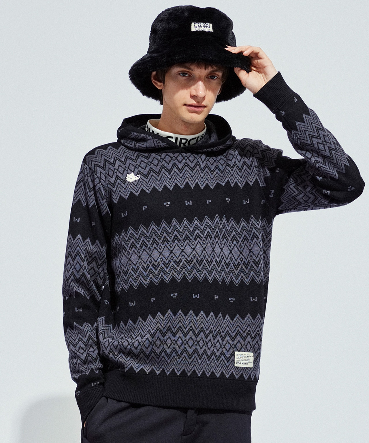 PWCIRCULUS,ピーダブ,PW,ゴルフウエア,おススメ,MENS,フェアアイル,フェアアイルニット,ニット,ニットフーディ,ゴルフアウター,クリスマスギフト,プレゼント選び,ゴルフプレー