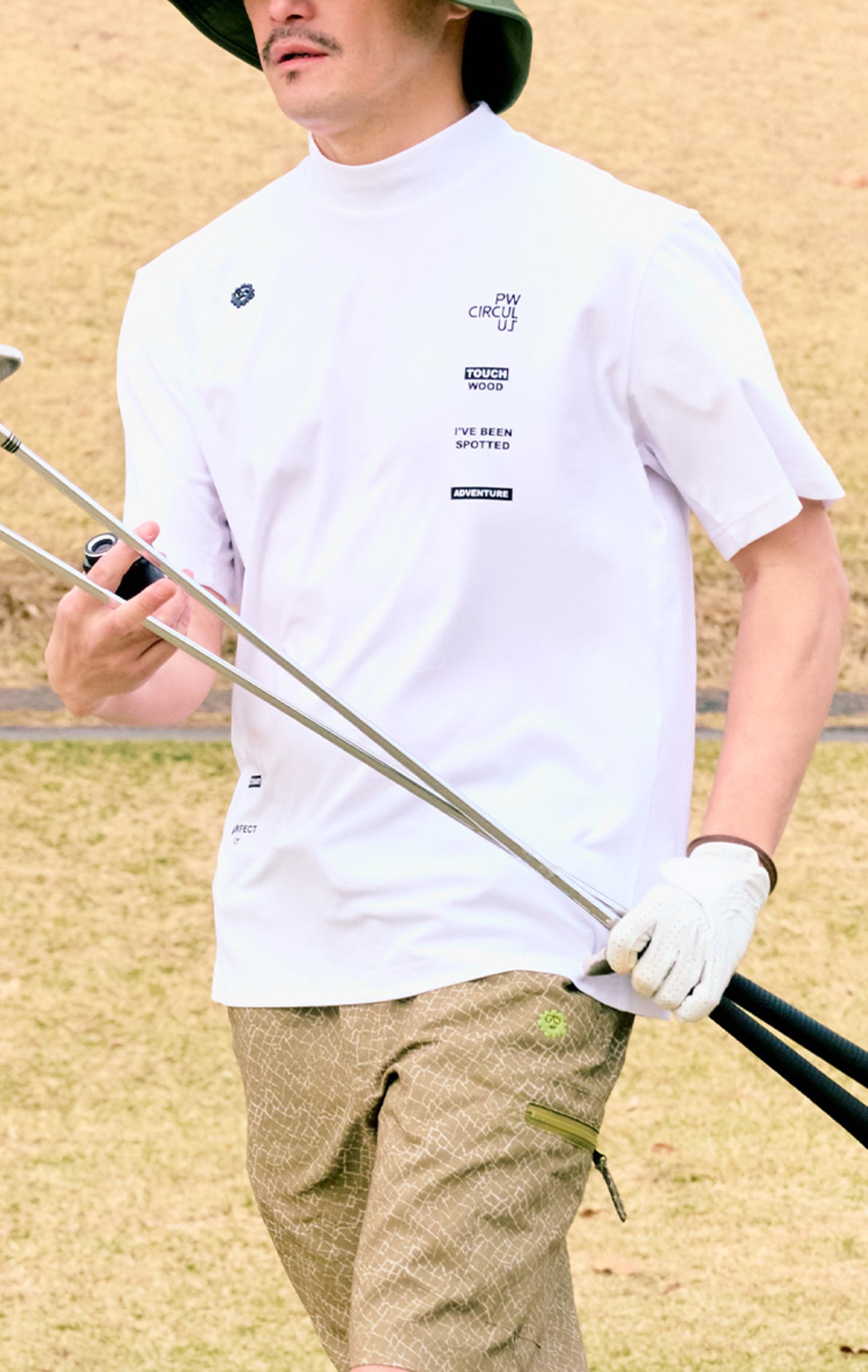 PWCIRCULUS,ピーダブ,PW,ゴルフウェア,吸水速乾,メッシュ,ゴルフトップス,モックネック,MENS,2026春夏,新作ウェア,機能性