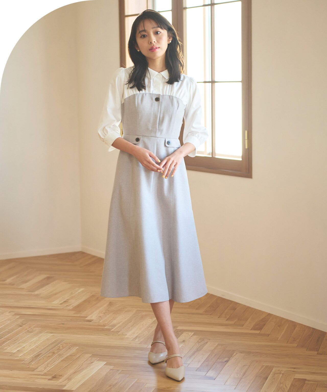 シャツドッキング ワンピース