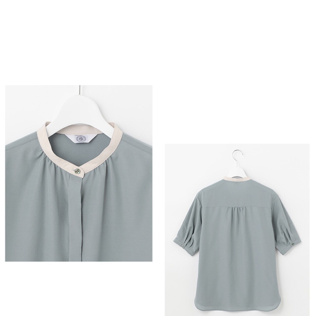 バンドカラー ブラウス