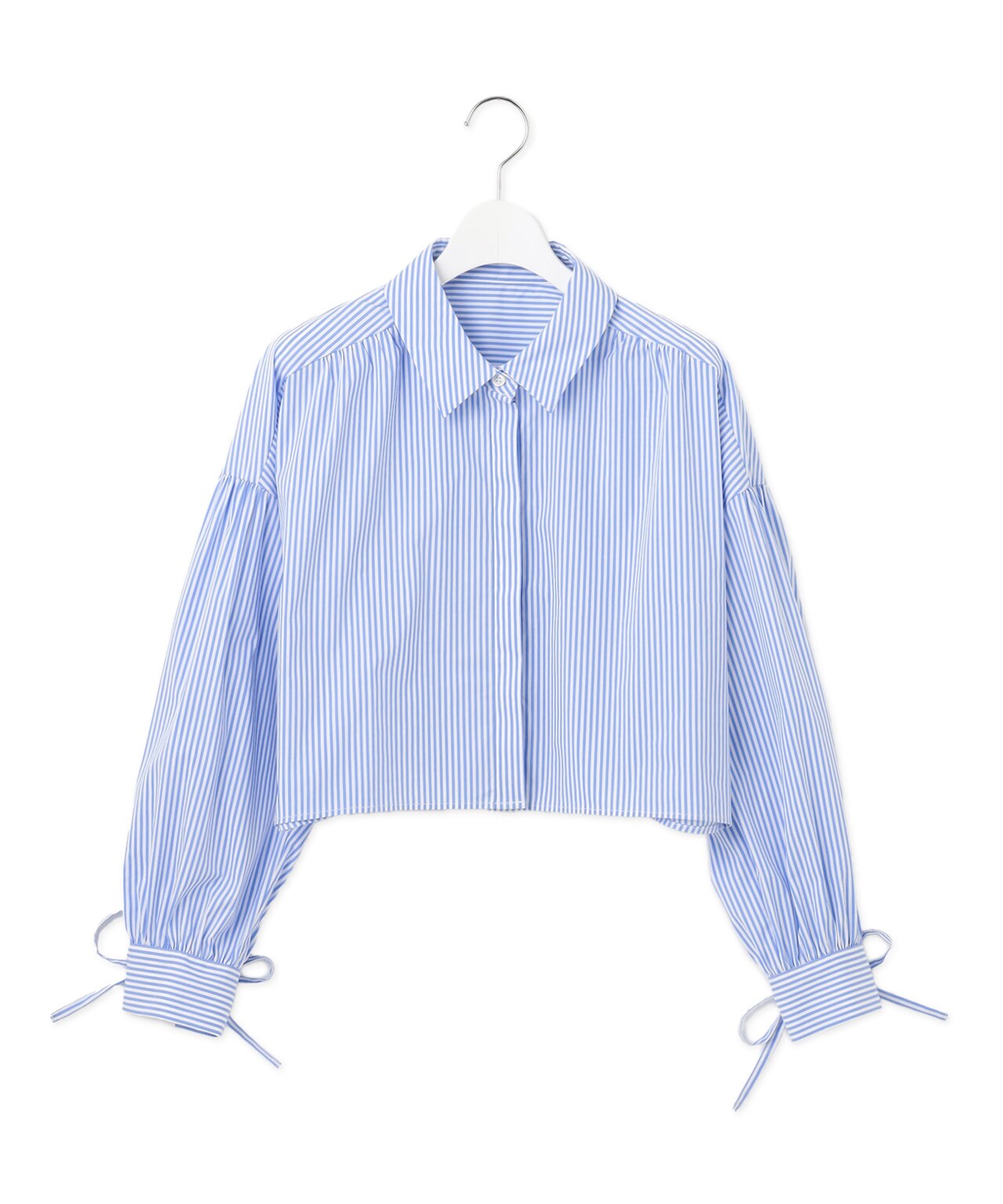 【2WAY】リボンクロップド シャツ