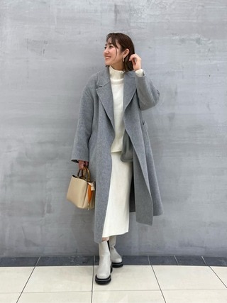 ウールカシミヤブレンドバルキー ニット スカート