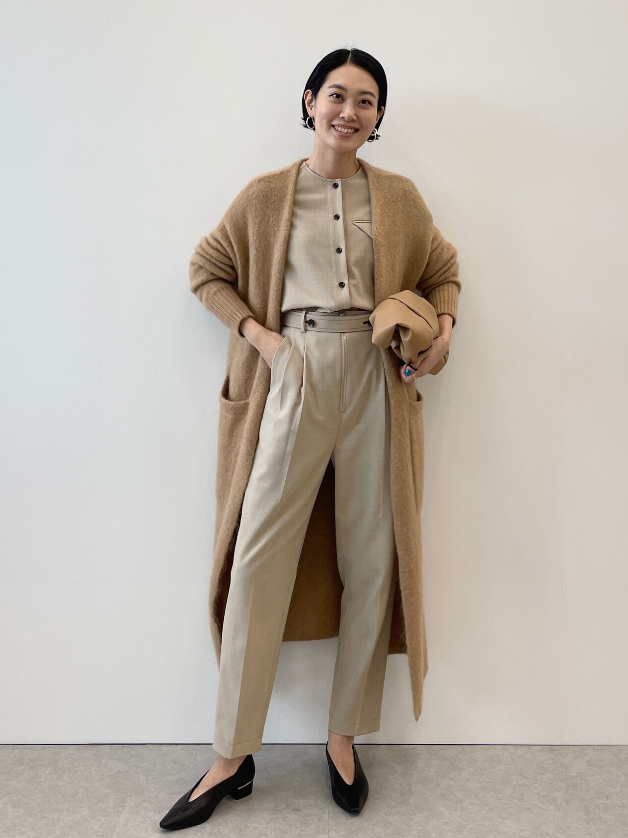 モヘアウール ロングカーディガン