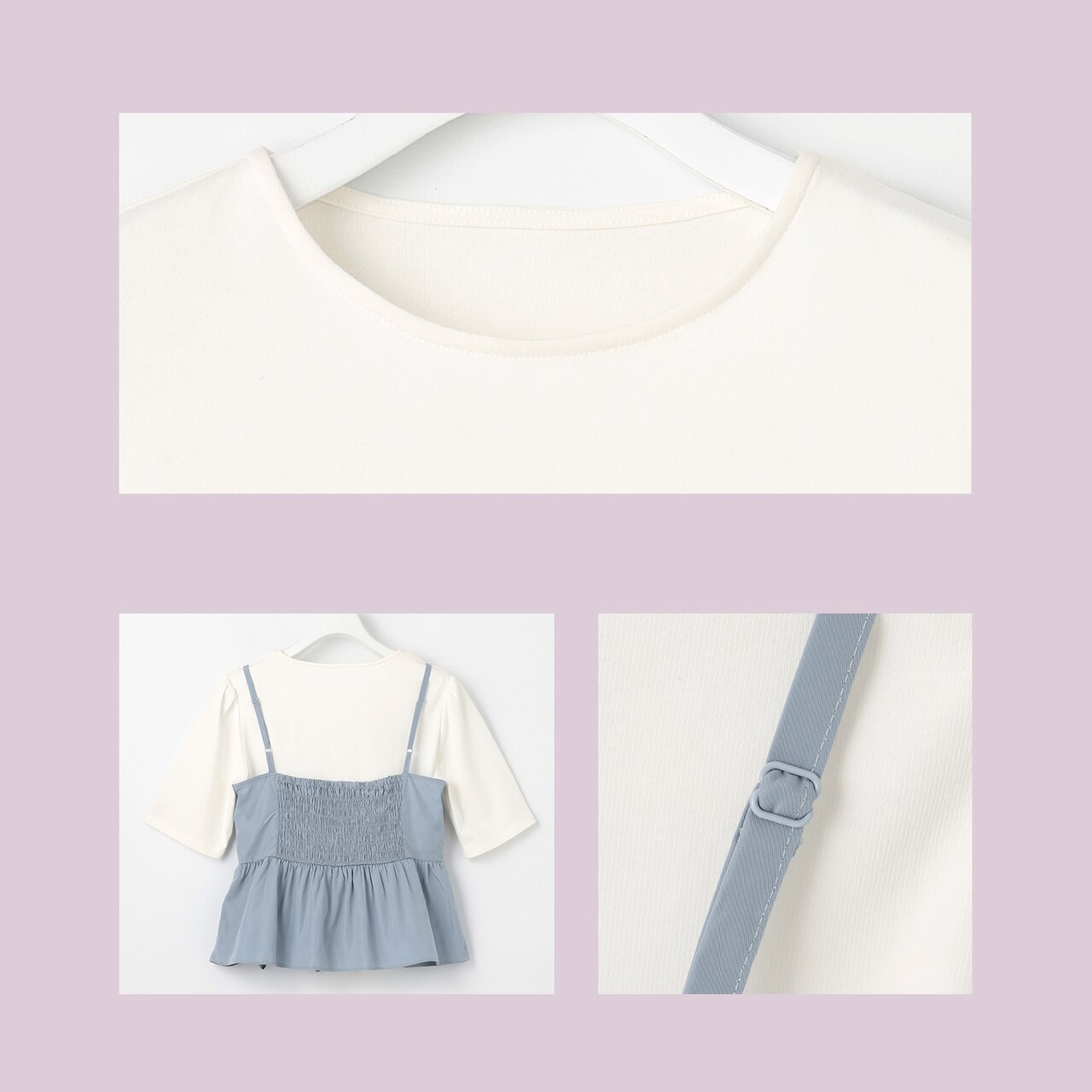 【セットアップ対応】リボンタフタ ビスチェ カットソー