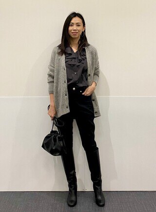 【中村アンさん着用】ファインモヘヤ Vネック カーディガン(番号2J32)