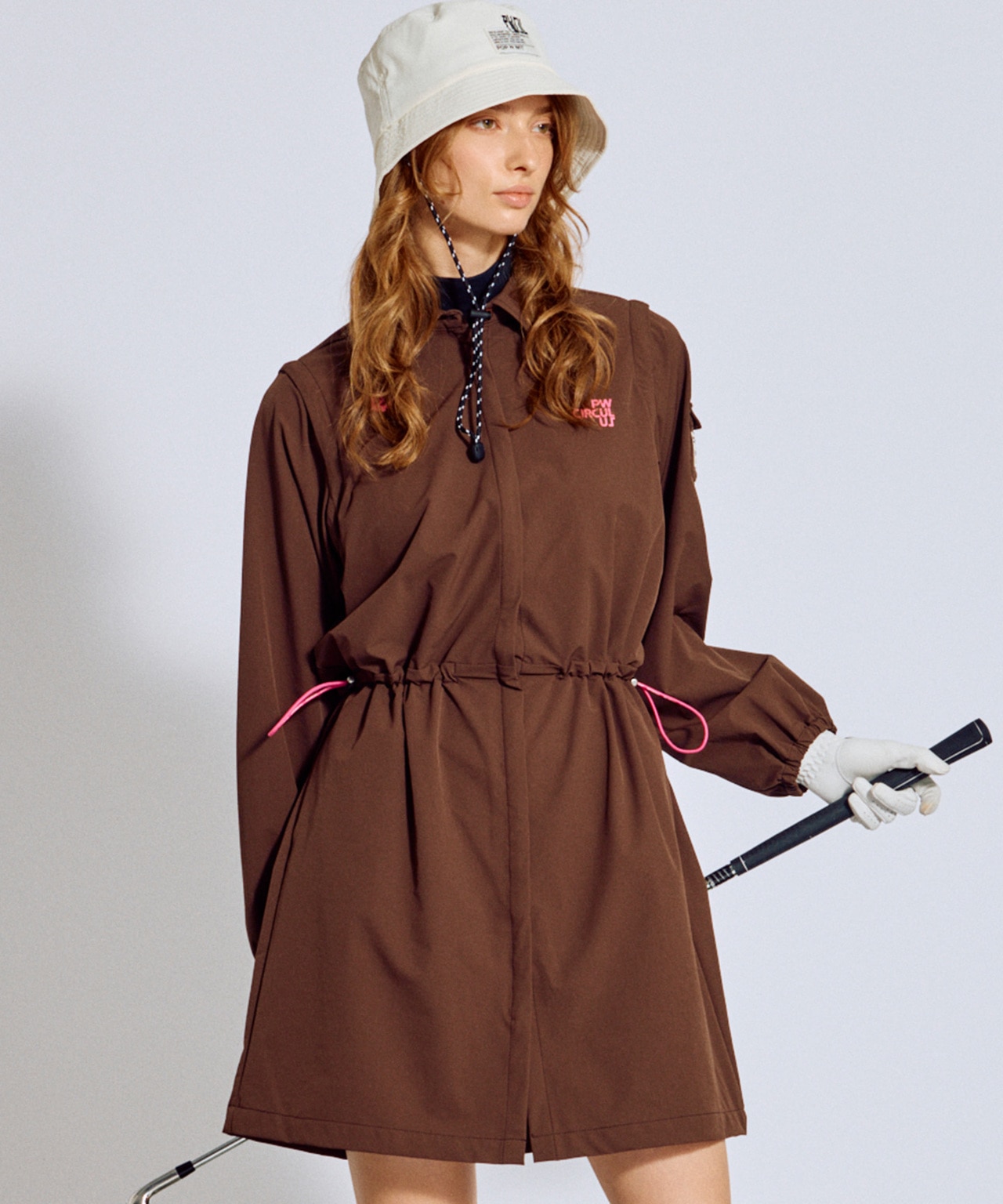 PWCIRCULUS,ピーダブ,PW,ゴルフウエア,WOMENS,ゴルフ,２WAY,寒暖差,気温24度,気温25度,気温26度,気温27度,OPPQGW0304