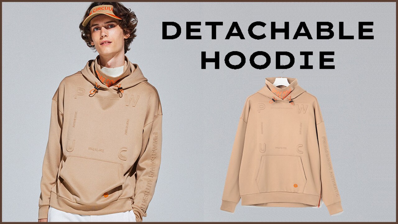 パーカー,ゴルフウェア,メンズ,冬,PW,おしゃれ,軽量,ネックウォーマー,キャメル