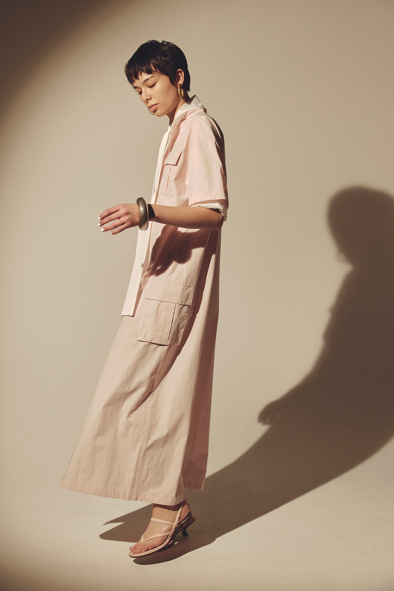 【洗濯機洗い可】カラータイプライター シャツワンピース