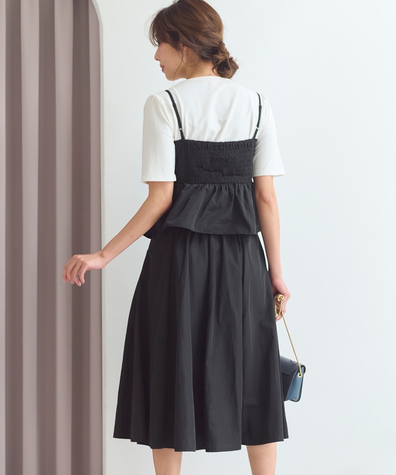 【セットアップ対応】リボンタフタ ビスチェ カットソー