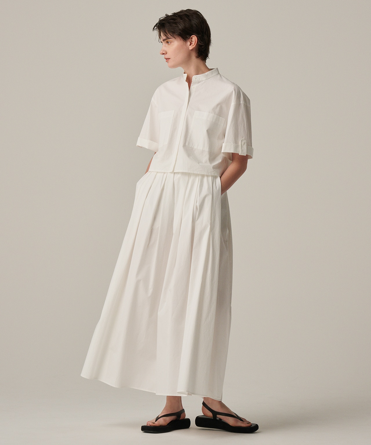 2点専用 uncrave WHITE ライト チノ ベルト付 オールインワン 1 手洗い可】ライト チノ ベルト付き オールインワン（uncrave