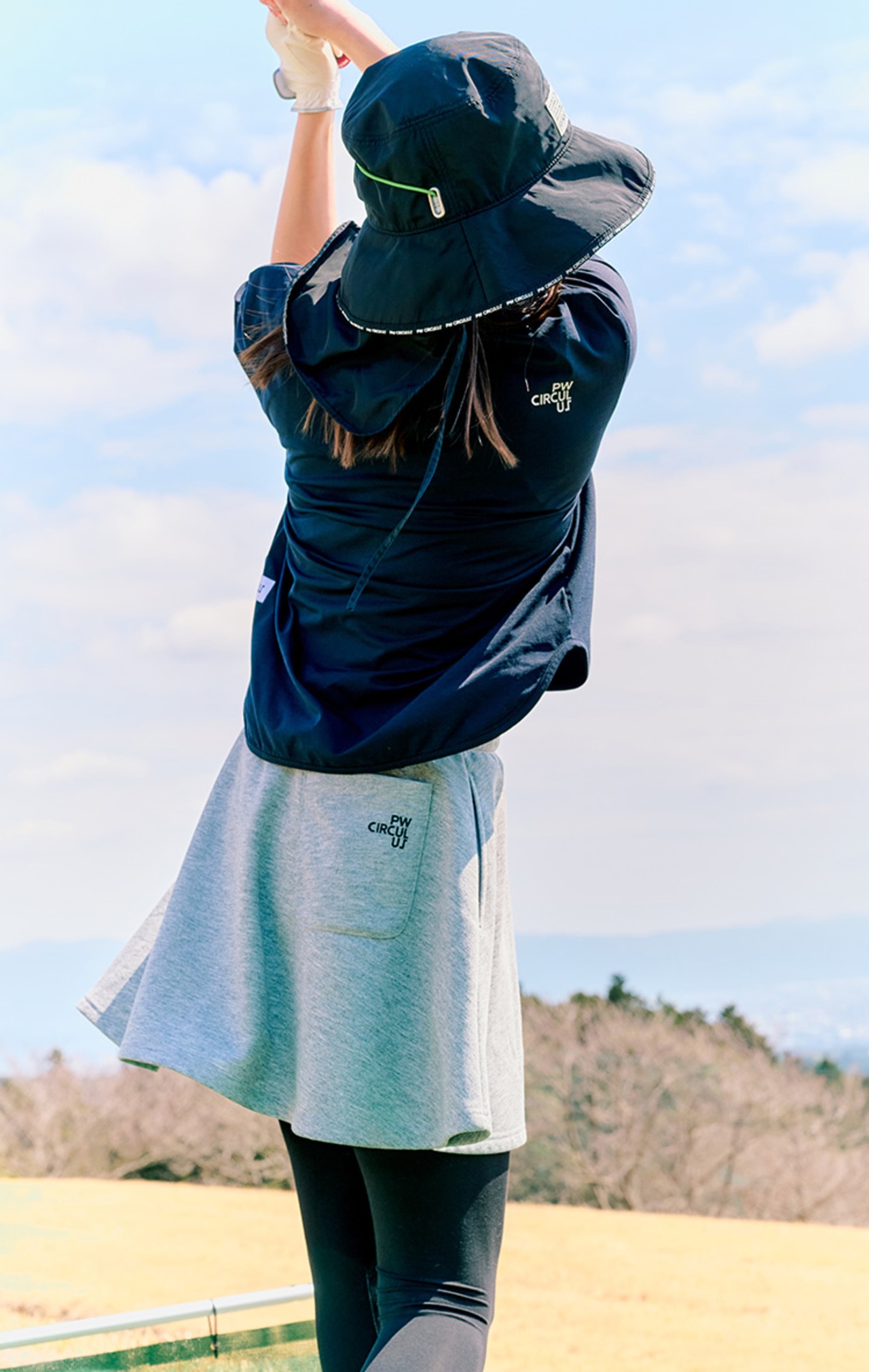 PWCIRCULUS,ピーダブ,PW,ゴルフウェア,ゴルフトップス,パフスリーブ,腕隠れる,メッシュコンビ,快適,WOMENS,2026春夏,新作ウェア,機能性