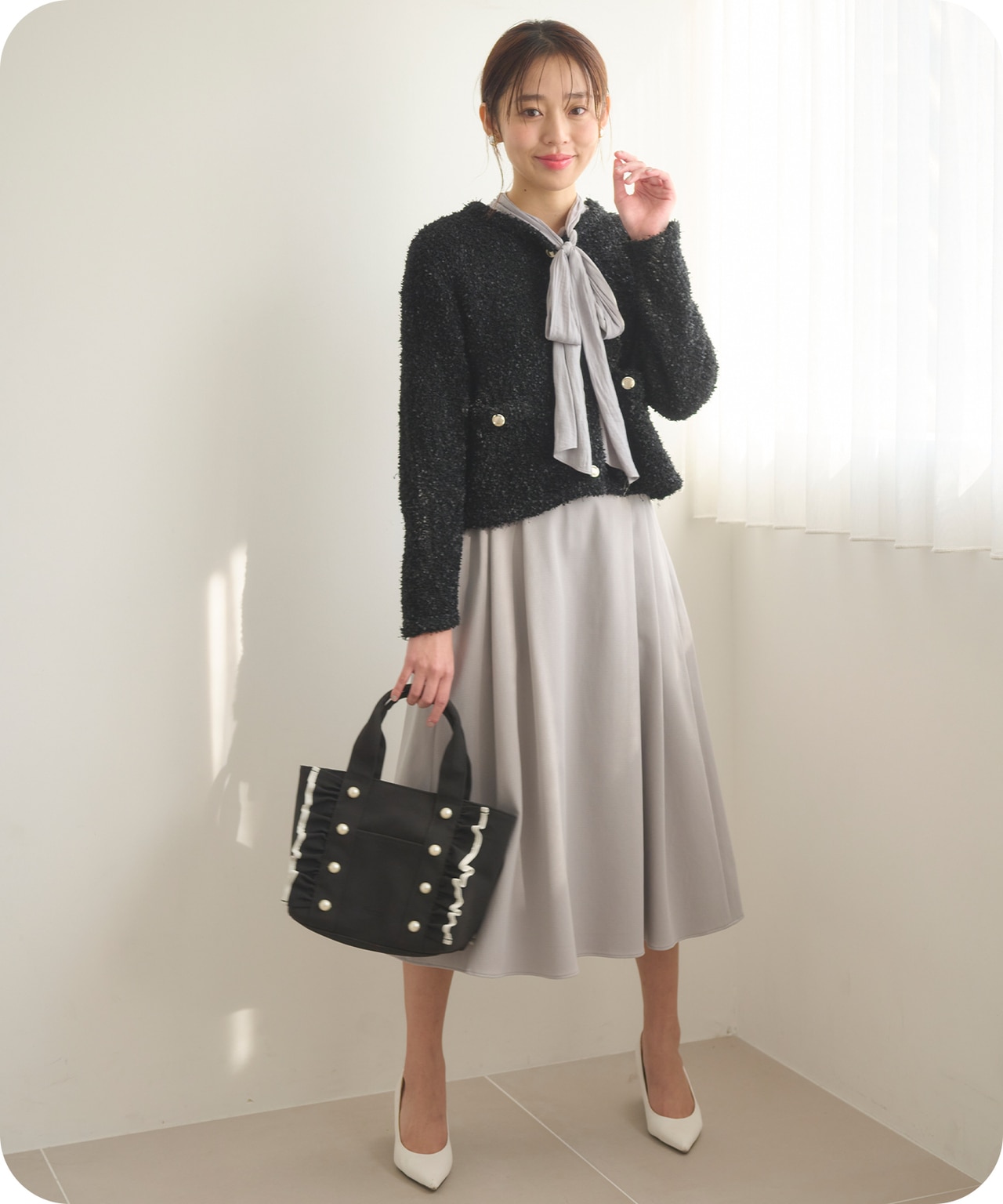 ミックスヤーンニット ジャケット