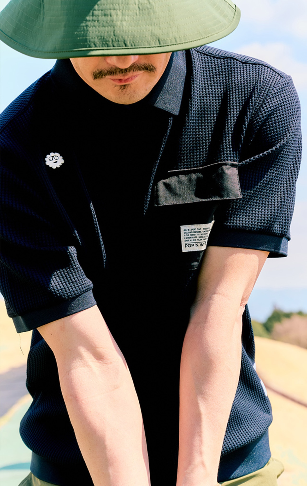 PWCIRCULUS,ピーダブ,PW,ゴルフウェア,ゴルフトップス,ワッフル素材,快適,MENS,2026春夏,新作ウェア,機能性