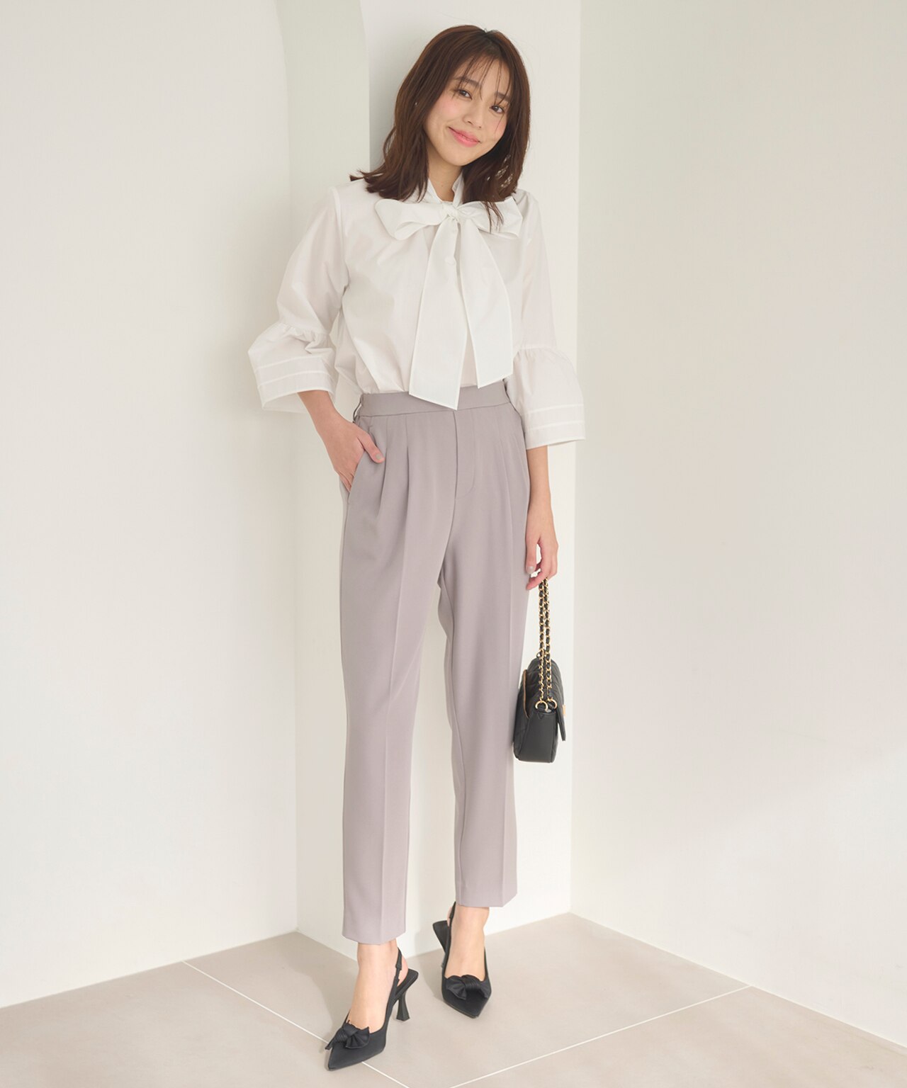 2WAY・リボンタイチュニック ブラウス