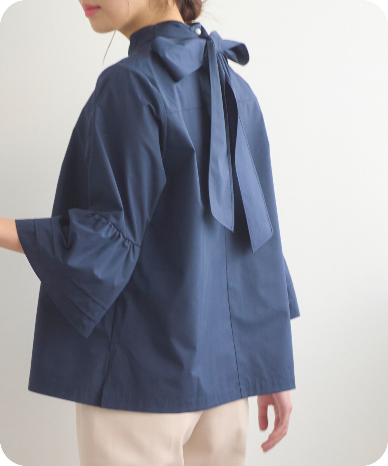 リボンタイチュニックブラウス