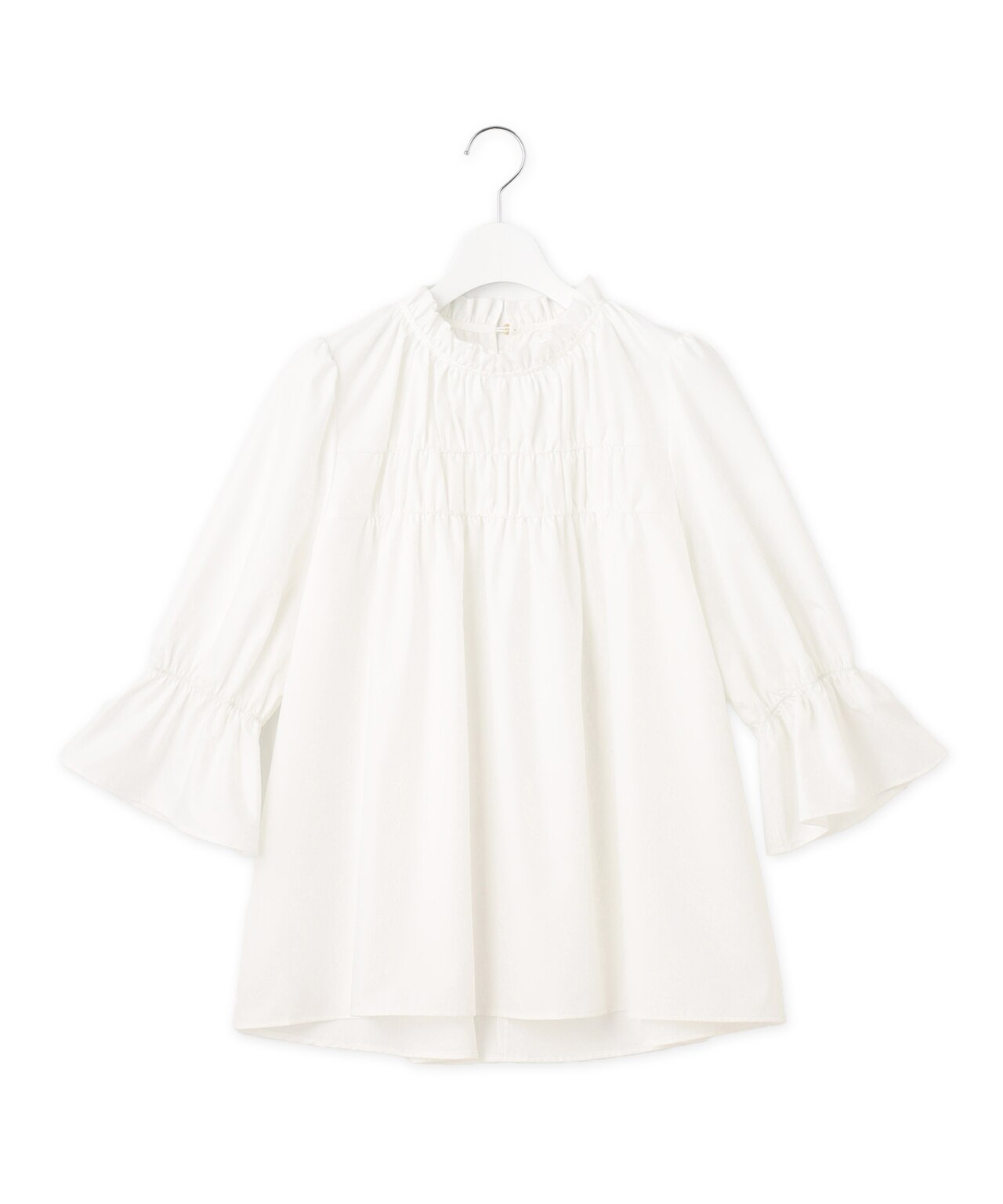 スタンドネックシャーリング ブラウス