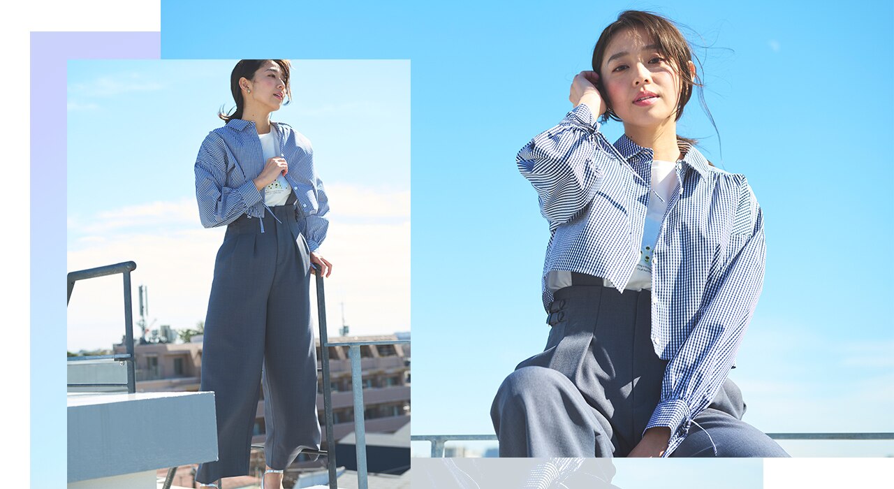 【2WAY】リボンクロップド シャツ