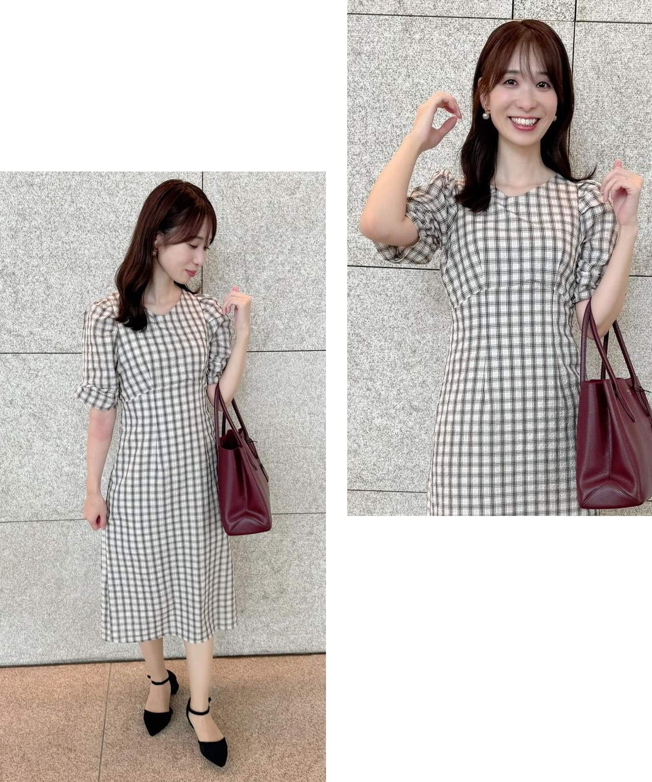 【洗える】サッカーチェック ワンピース