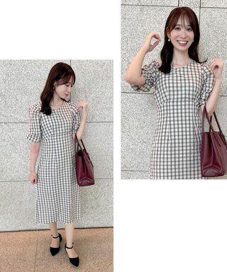 【洗える】サッカーチェック ワンピース
