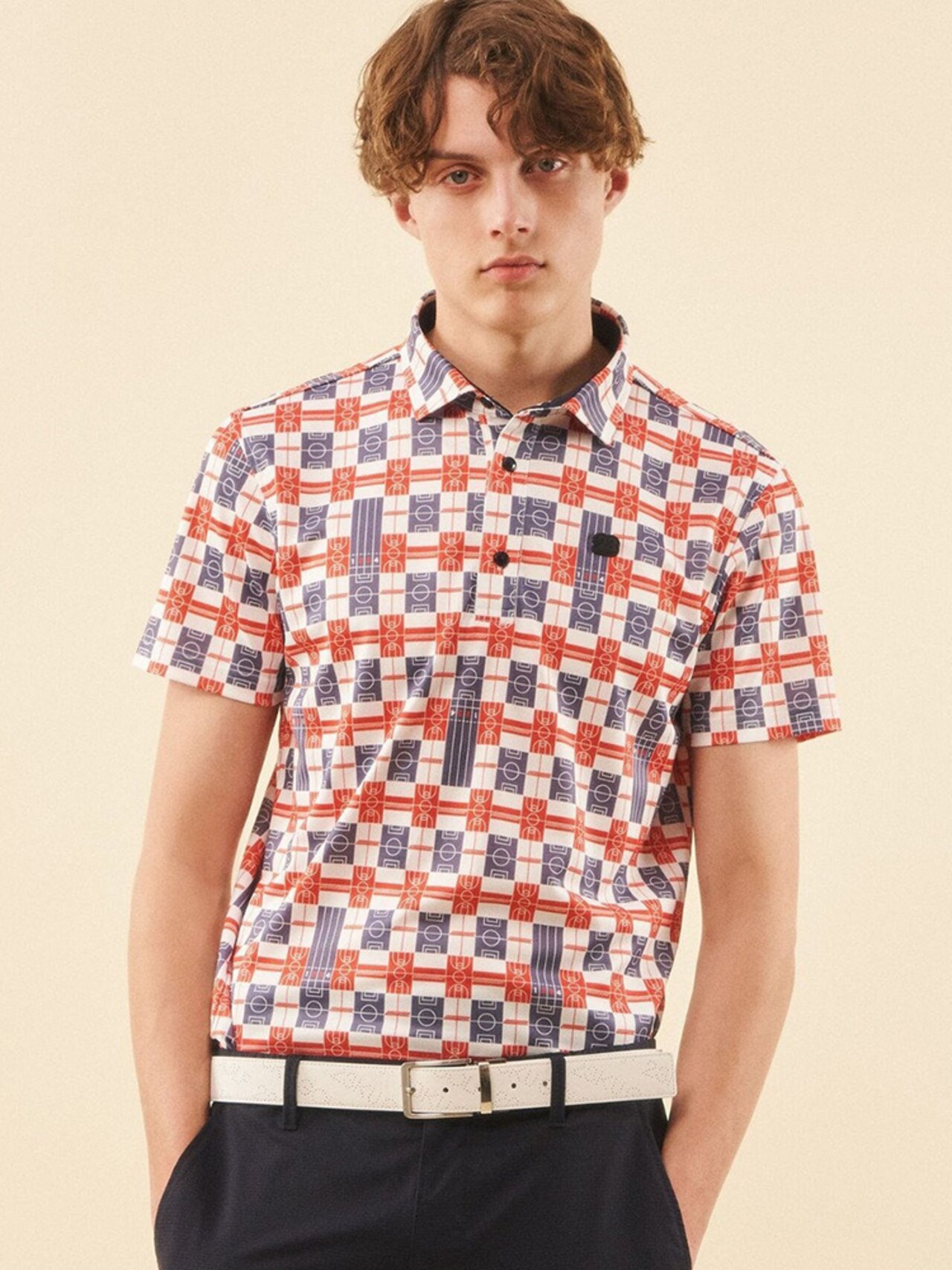 フィールドチェック柄ポロシャツ