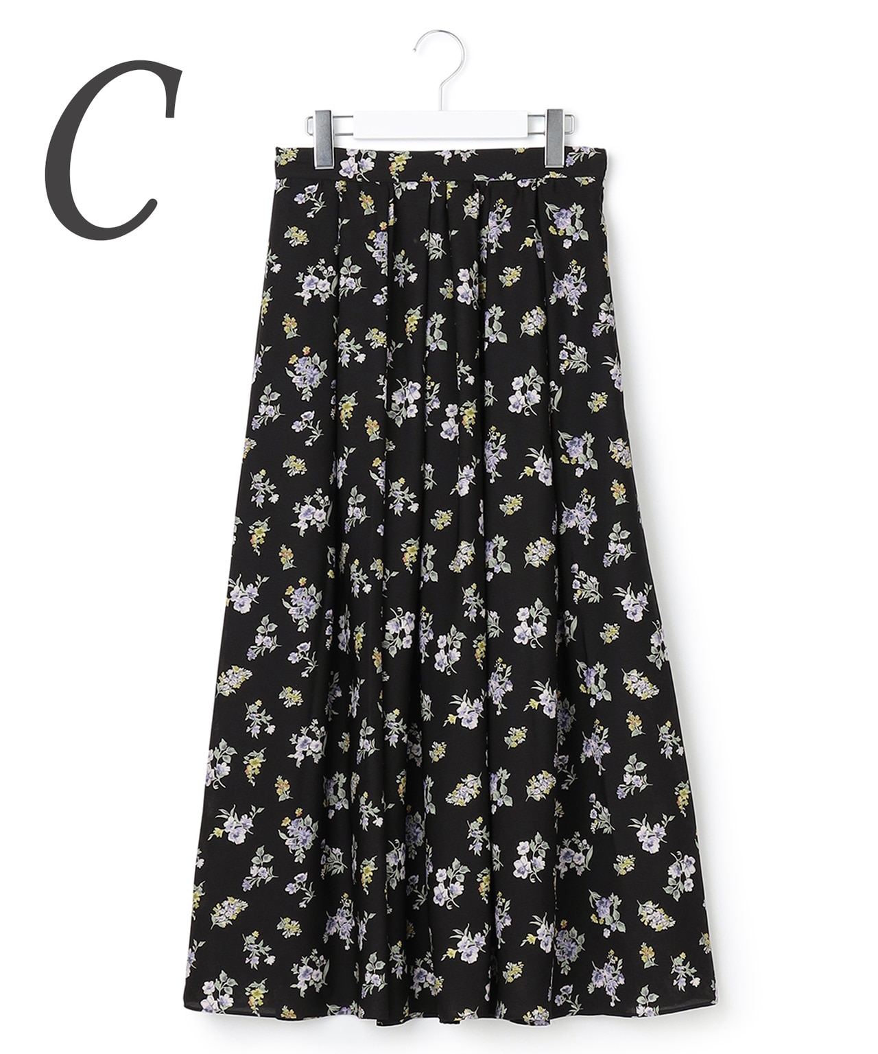 【マガジン掲載】マットサテン フラワープリント スカート(番号2J58)