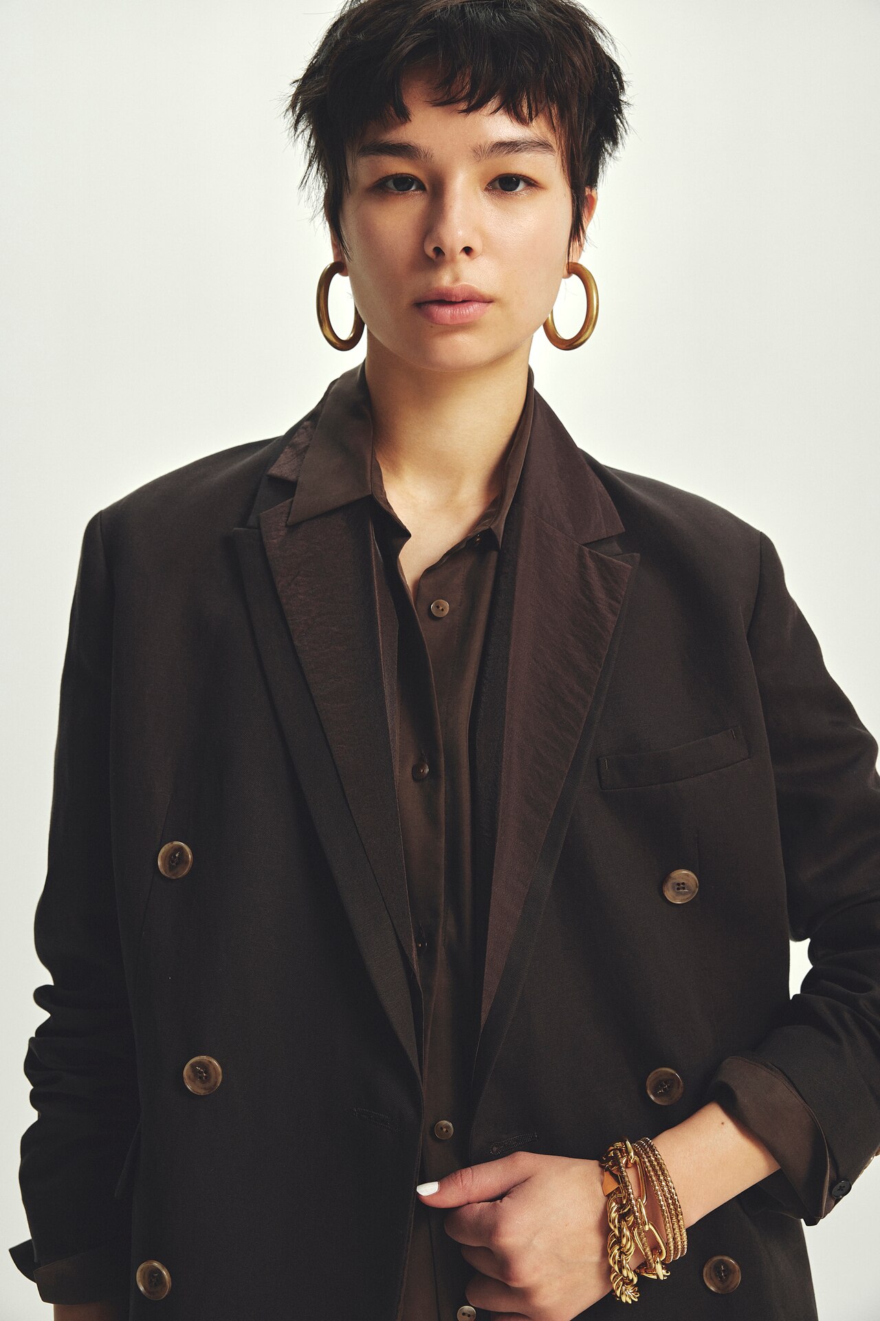 【佐藤晴美さん着用・接触冷感】テンセルライトリネン ビッグジャケット