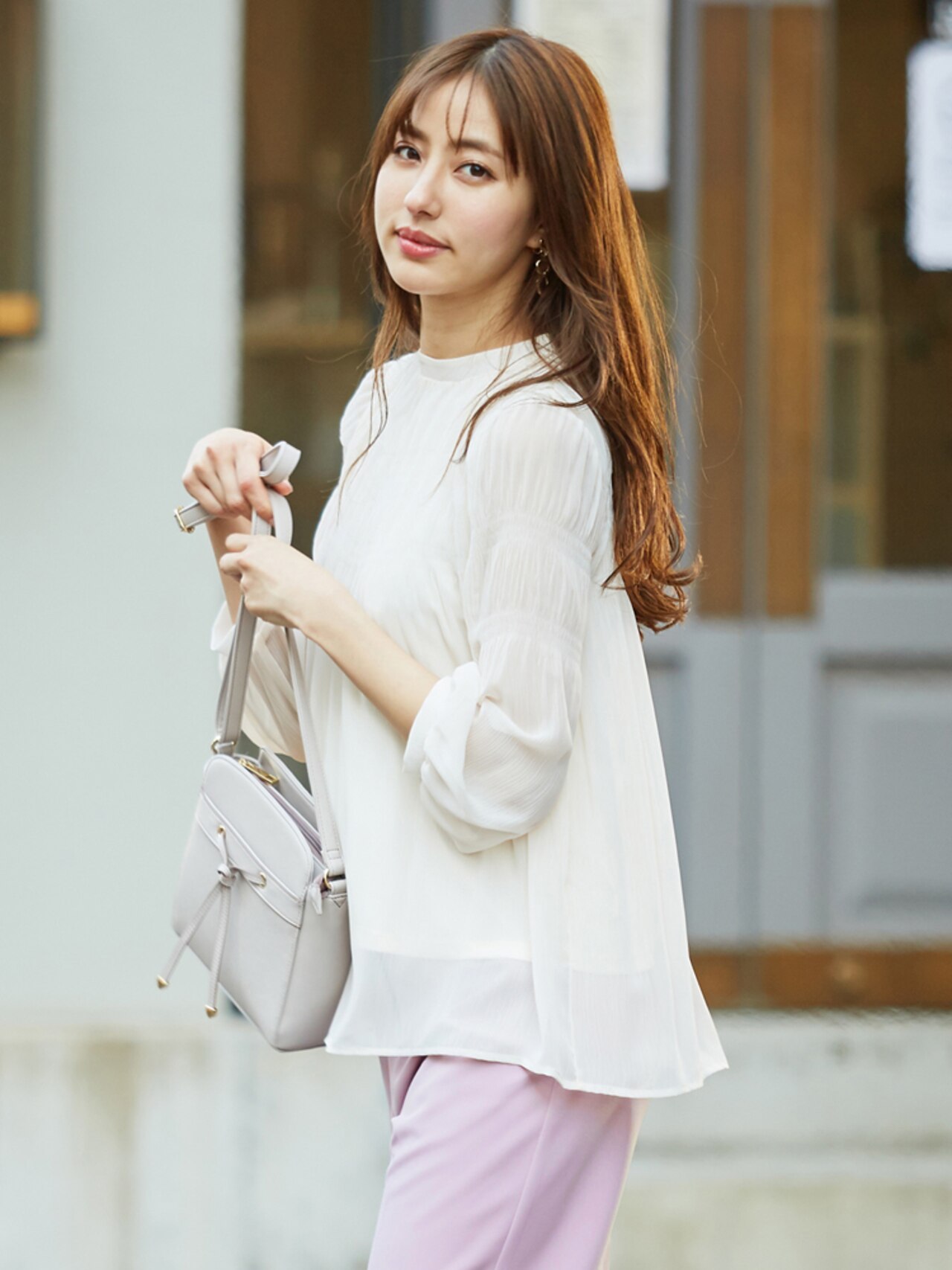 【any SiS】プリーツシフォン ブラウス