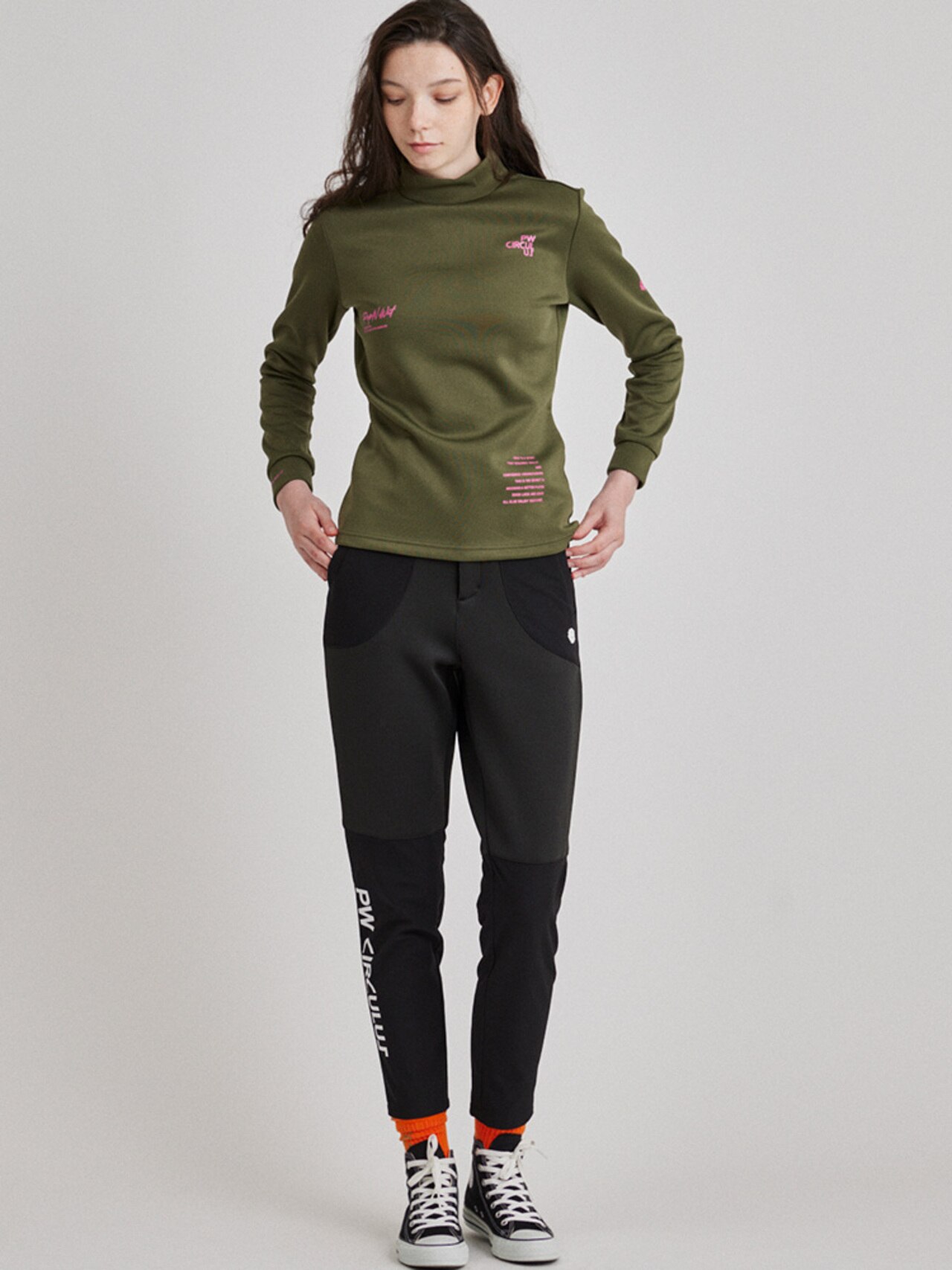 PWCIRCULUS,ピーダブ,PW,ゴルフウエア,おススメ,WOMEN,レディース,阿部プロ,阿部 未悠,ゴルフプレー,パンツ,テーパードパンツ,ストレッチ