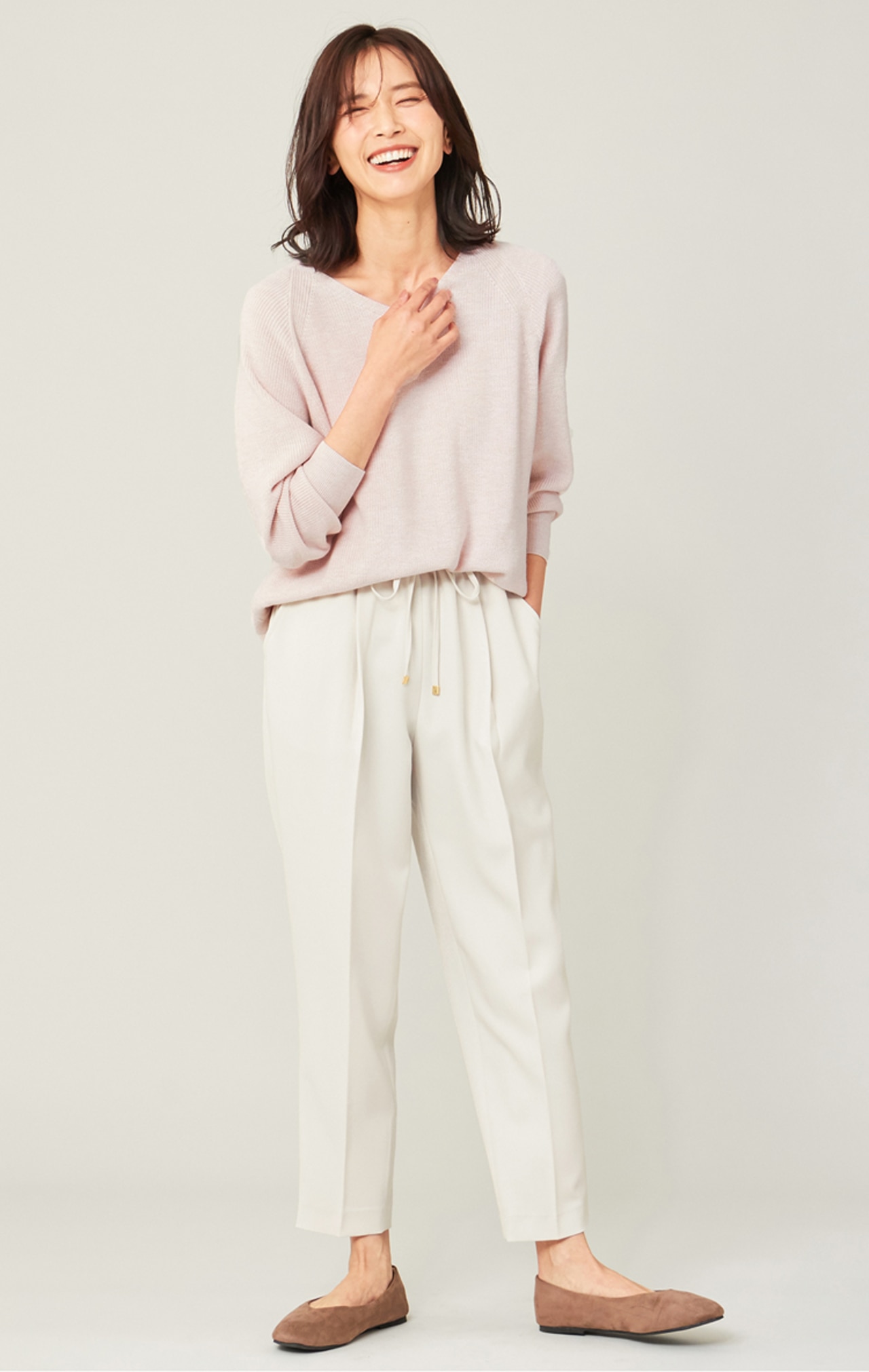 【any FAM】ウォッシャブルテーパードパンツ