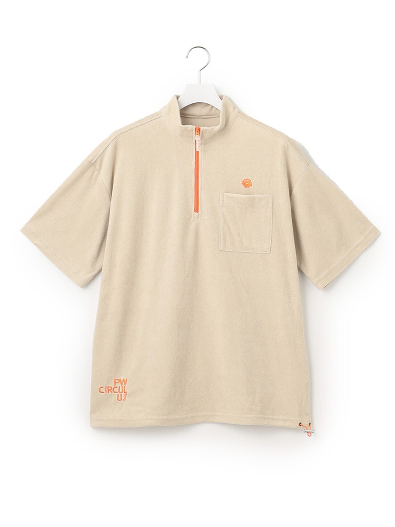 GOLF MEN パイル ハーフジップ ポケット モックネック シャツ カラー033