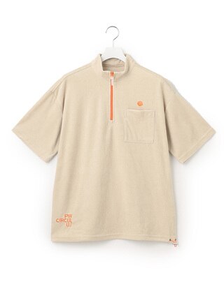 GOLF MEN パイル ハーフジップ ポケット モックネック シャツ カラー033