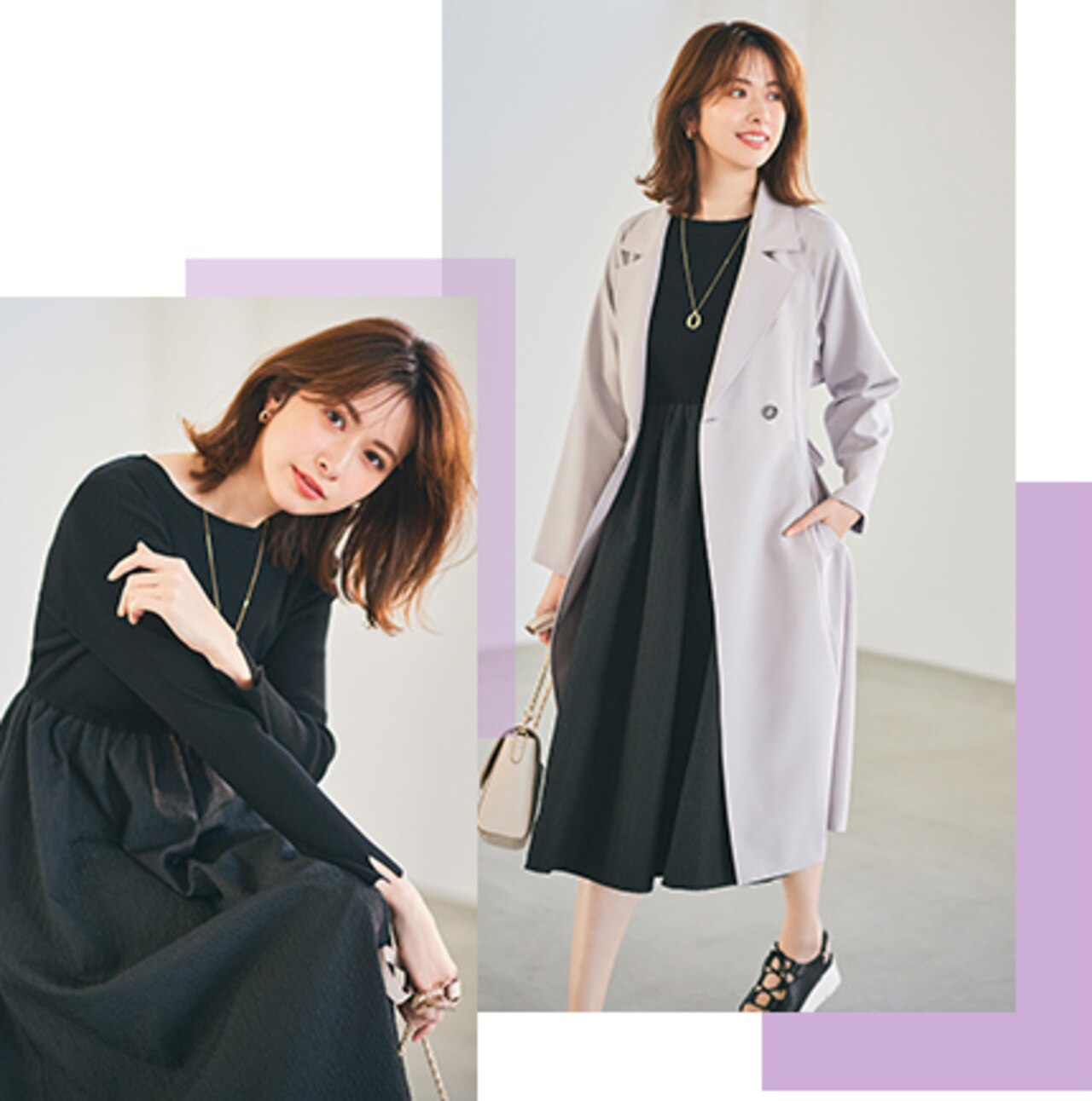 オンオフとわず活躍してくれる、知的で上品なネイビーベースの装い