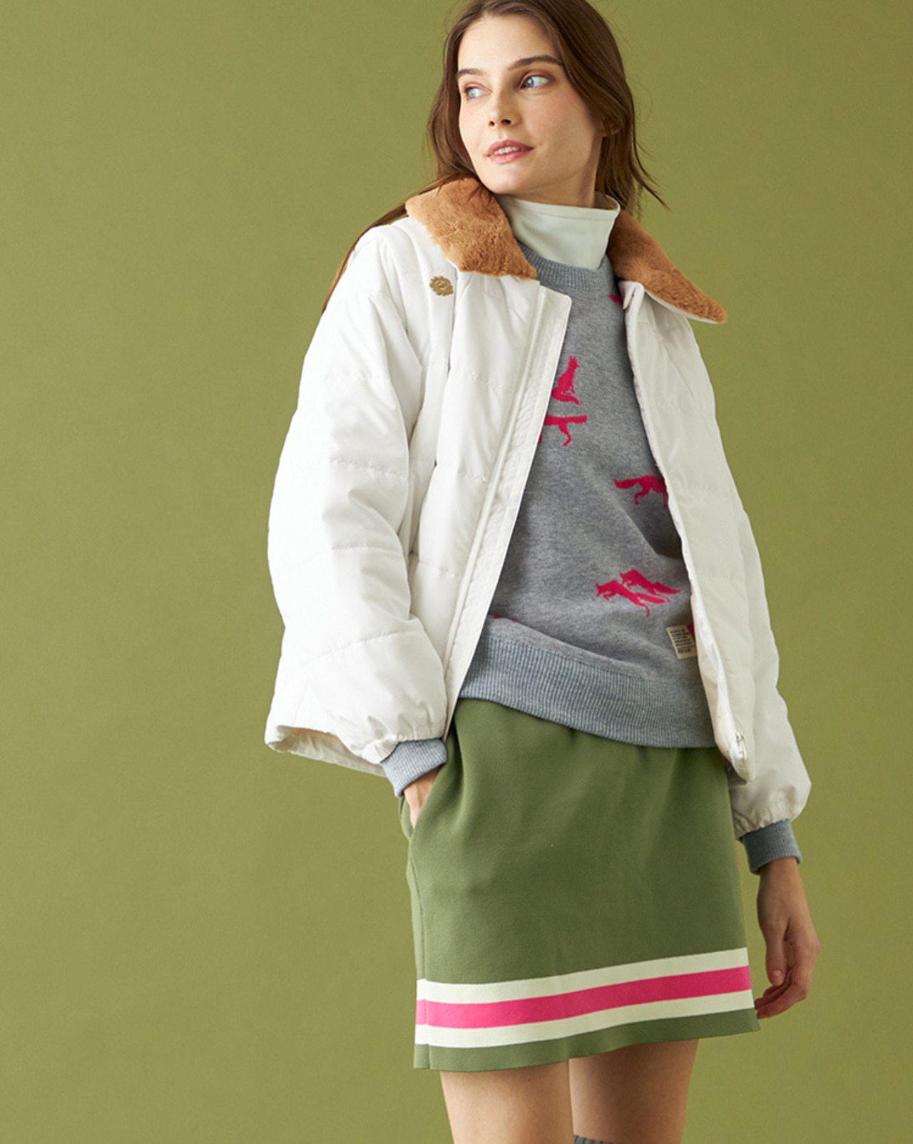 PWCIRCULUS,PW,ゴルフアウター,WOMENS,LADIES,3way,2way,ジャケット,ベスト,ファー襟,防寒,冬ゴルフ,袖外せる,軽量