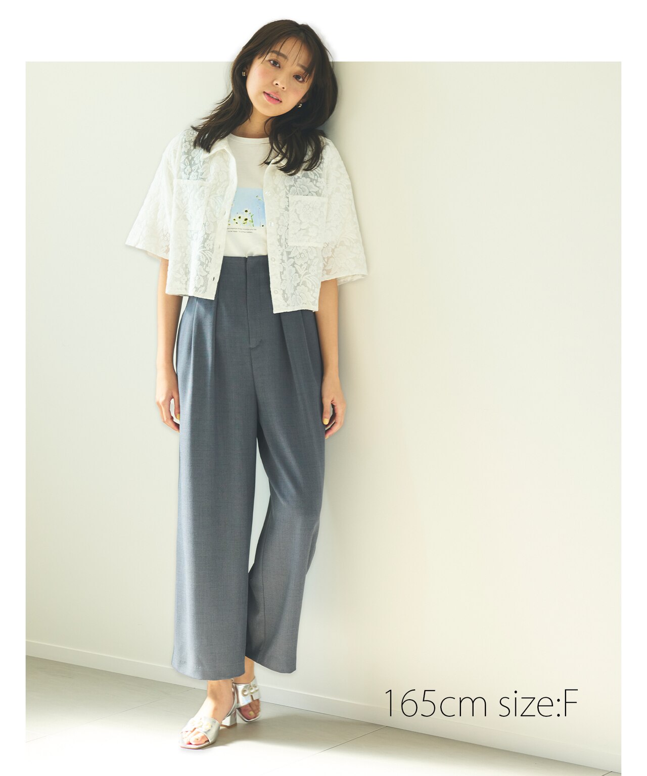 フラワーレース シャツ