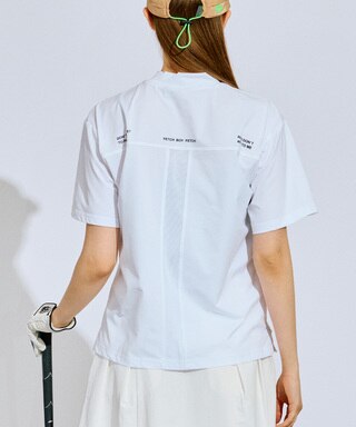 PWCIRCULUS,ピーダブ,PW,ゴルフウエア,WOMENS,ゴルフ,速乾,UV,ストレッチ,コットンライク,天然素材見え,KHPQGM0518,メッシュポケット,涼しいウェア,モデル着用,ホワイト